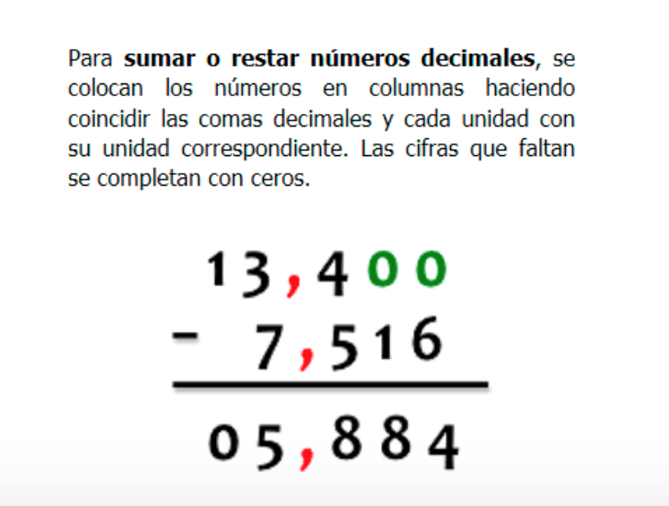 Resultado de imagen para sumas de decimales