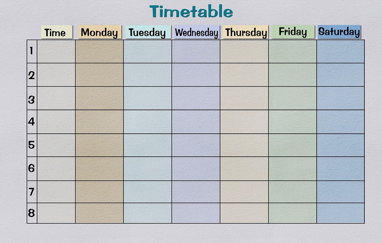 Timetable For Kids At Home