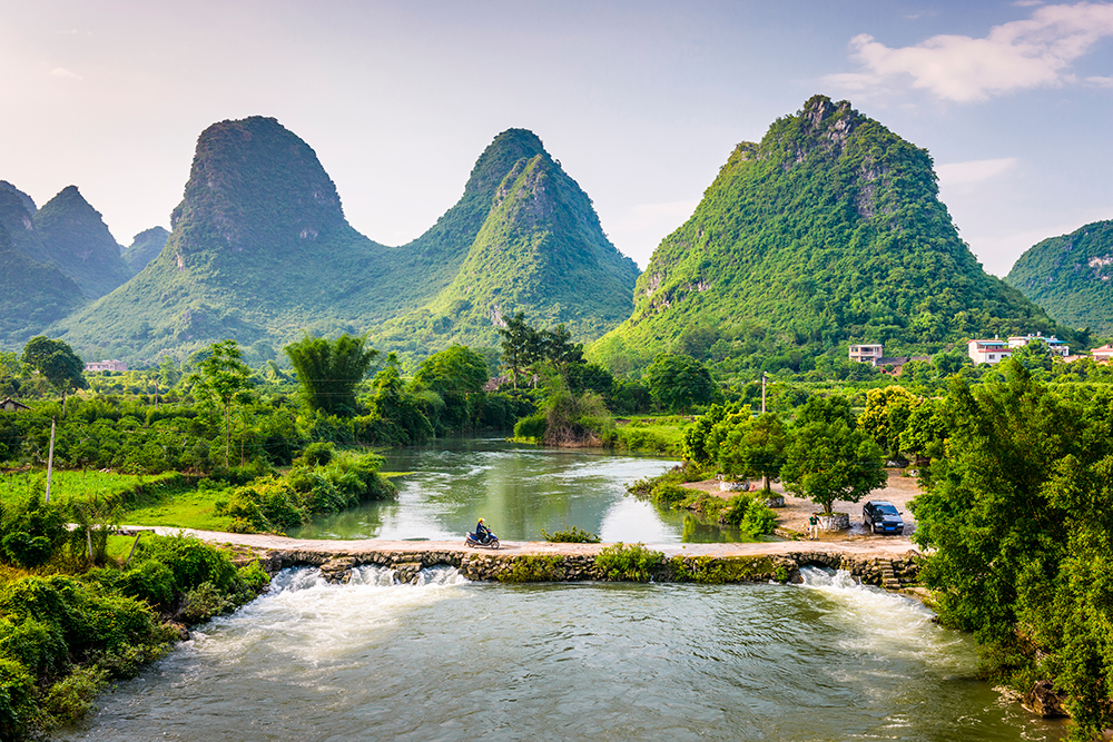 green mountains in China
