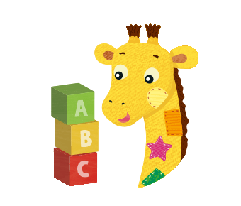 Archie looking at alphabet blocks