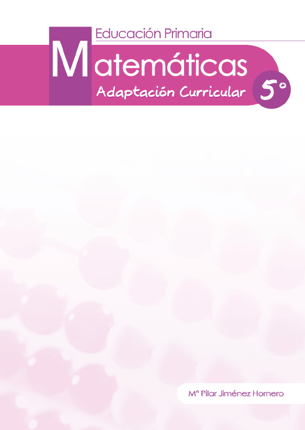 Book cover Matemáticas 5º. Educación primaria. Adaptación curricular