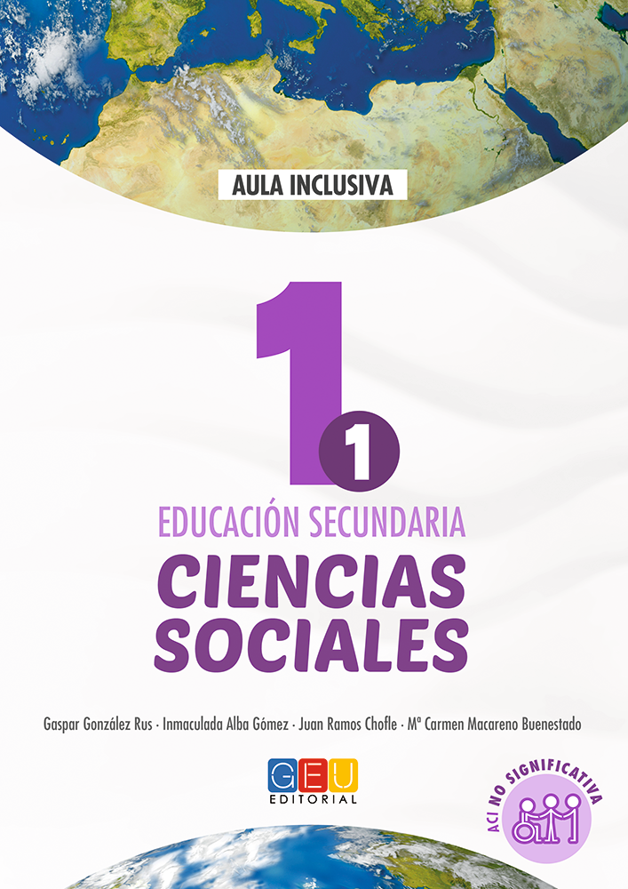 Book cover Ciencias Sociales: Geografía e historia 1. Adaptación curricular. ACI No Significativa.