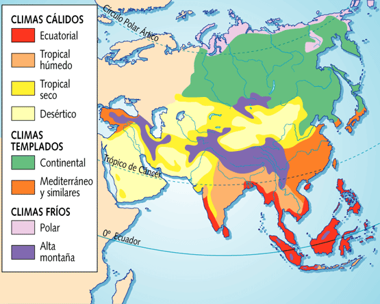 Asia: clima y vegetación | Digital book | BlinkLearning