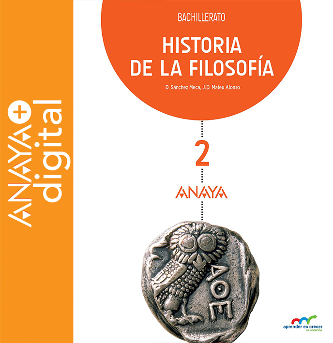 Portada del Libro Historia de la Filosofía 2. Bachillerato. Anaya + digital